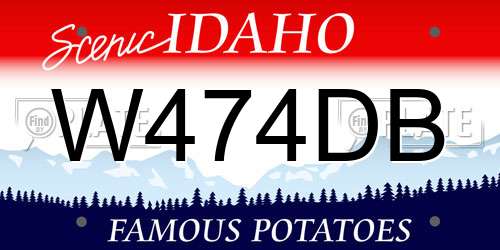 W474DB Idaho License Plate