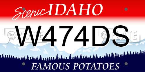 W474DS Idaho License Plate