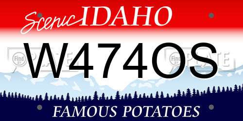 W474OS Idaho License Plate