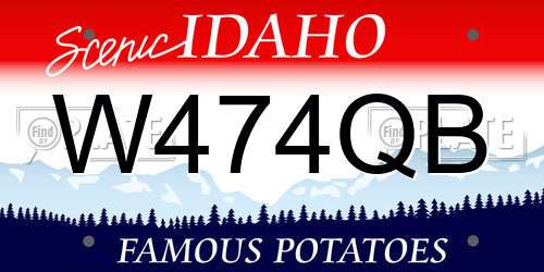 W474QB Idaho License Plate