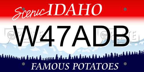 W47ADB Idaho License Plate
