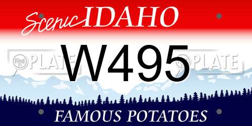 W495 Idaho License Plate