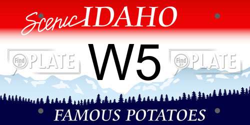 W5 Idaho License Plate