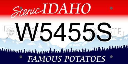W5455S Idaho License Plate