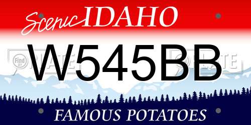 W545BB Idaho License Plate