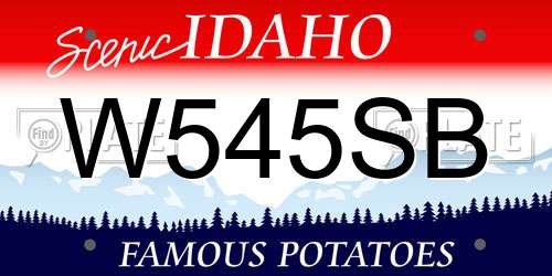 W545SB Idaho License Plate