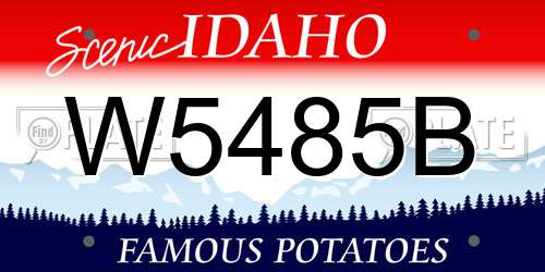 W5485B Idaho License Plate