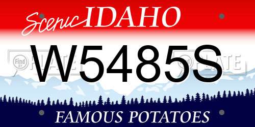 W5485S Idaho License Plate