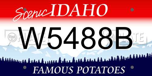 W5488B Idaho License Plate