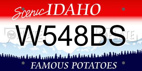 W548BS Idaho License Plate