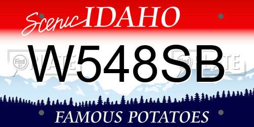 W548SB Idaho License Plate