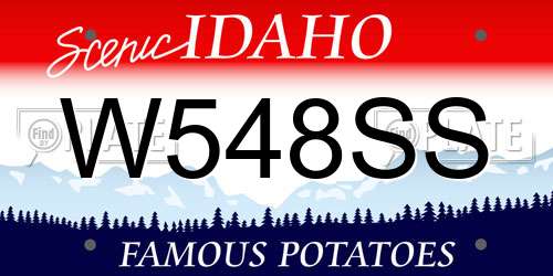 W548SS Idaho License Plate