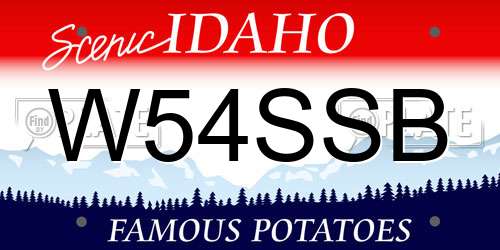 W54SSB Idaho License Plate