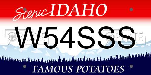 W54SSS Idaho License Plate
