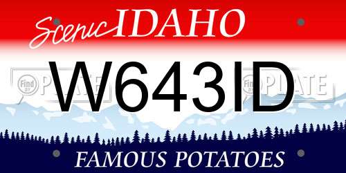 W643ID Idaho License Plate