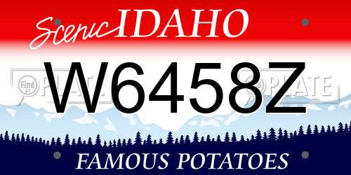 W6458Z Idaho License Plate