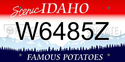 W6485Z Idaho License Plate