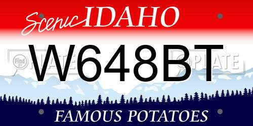 W648BT Idaho License Plate