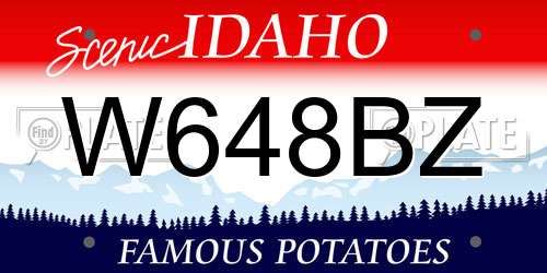 W648BZ Idaho License Plate
