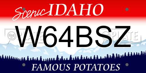 W64BSZ Idaho License Plate