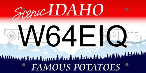 W64EIQ Idaho License Plate