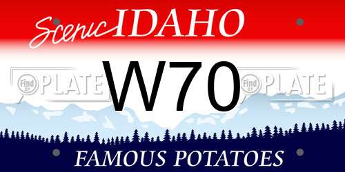 W70 Idaho License Plate