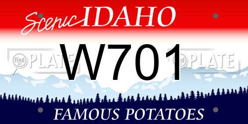 W701 Idaho License Plate