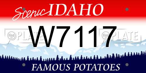 W7117 Idaho License Plate