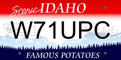 W71UPC Idaho License Plate
