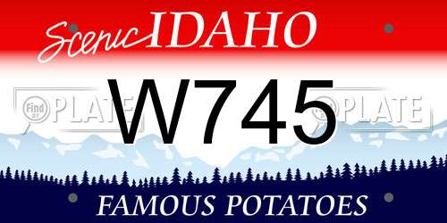 W745 Idaho License Plate