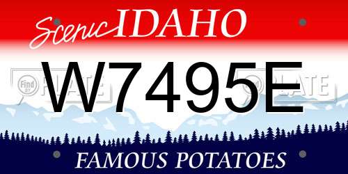 W7495E Idaho License Plate