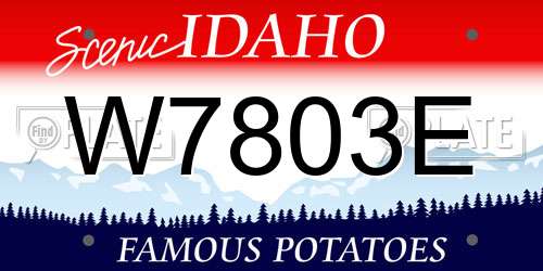 W7803E Idaho License Plate