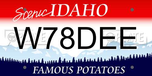 W78DEE Idaho License Plate