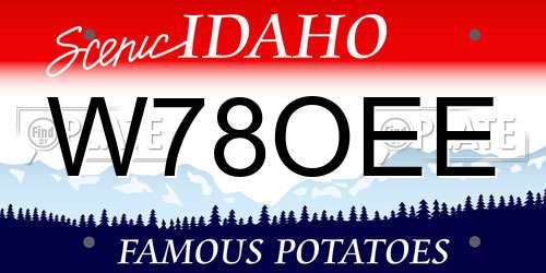 W78OEE Idaho License Plate