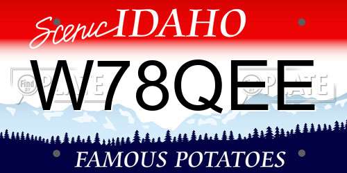W78QEE Idaho License Plate