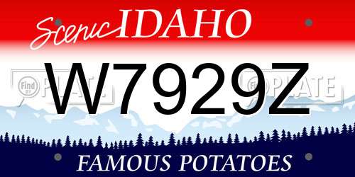W7929Z Idaho License Plate