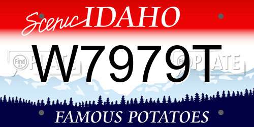 W7979T Idaho License Plate