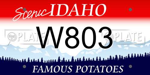 W803 Idaho License Plate