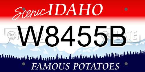 W8455B Idaho License Plate