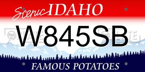 W845SB Idaho License Plate