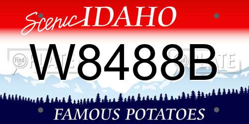 W8488B Idaho License Plate