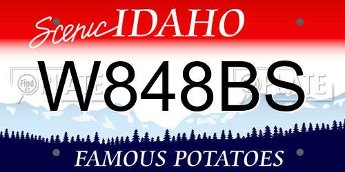 W848BS Idaho License Plate