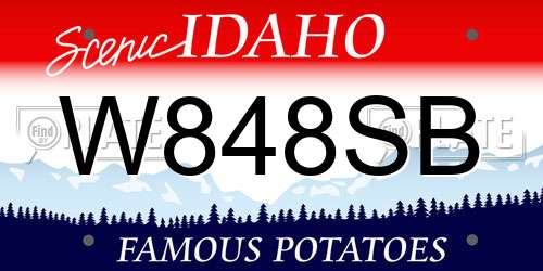 W848SB Idaho License Plate