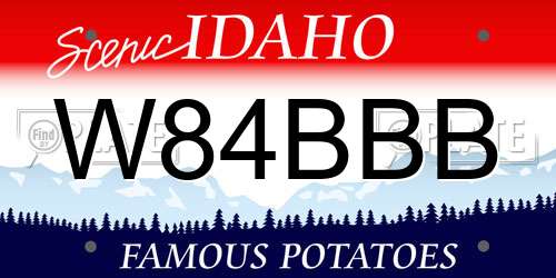 W84BBB Idaho License Plate