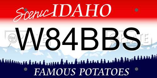 W84BBS Idaho License Plate