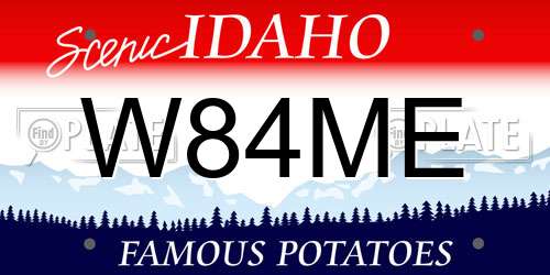 W84ME Idaho License Plate