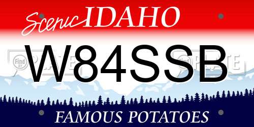 W84SSB Idaho License Plate