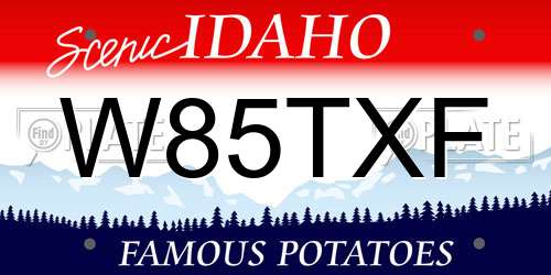 W85TXF Idaho License Plate