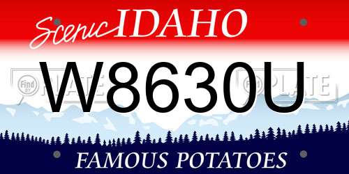 W8630U Idaho License Plate