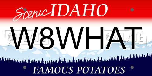 W8WHAT Idaho License Plate